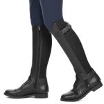Zeekstar Leather Half Chaps For Horse Riding Durable Equestrian Gaiters With Zipper And Elastic Panel For Comfortable Secure Fit