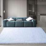 Smte Dream World Large Premium Fluffy Carpet rug 200 X 150 Cm White With Keychain