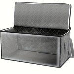 Large Capacity Storage Bag With Lid & Handles - Perfect For Clothes Blankets Quilts Toys Space-saving Organizer For Closet Bedro