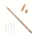 LaCie Lace Wig Ventilation Needle Set With Brass Holder And 4 Size Variants Stainless Steel Needles 1-1 1-2 2-3 3-4 For Wig Maki