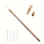 LaCie Lace Wig Ventilation Needle Set With Brass Holder And 4 Size Variants Stainless Steel Needles 1-1 1-2 2-3 3-4 For Wig Making And Repairing