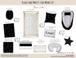 Cot Duvet Bedding Black And White Star Moon Set Neutral