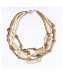 Multi Rope Knot Necklace - Beige Free