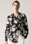 Silk Crepe Contrast Floral Print Shirt