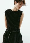 Draped Vest Top - Black
