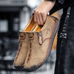 Men's Loafer Shoes With Side Zipper Comfy Non-slip Slip On Shoes Men's Shoes Spring And Summer