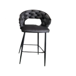 Modern Kitchen Velvet Bar Stool Chair With Footrest XH24002 Grey