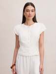 Ella Button Up Linen Top - 16 Porcelain Set