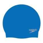 Speedo Plain Moulded Silicone Swim Cap Neon Blue