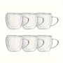 6PCS Glass Coffee Mugs Heat Resistant Double-walled Espresso Coffee Cups Heat Insulated Water Cups Summer Winter Drinkware Birthday Gifts