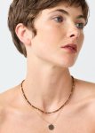 Layered Coin Pendant & Beads Necklace