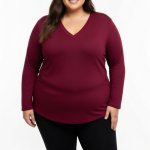 Long Sleeve Burgundy Tee - 60 Burgandy