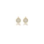 Georgini Natural Opal And Two Natural Diamond October Earrings - Gold