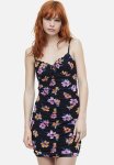 Draped Dress - Black Floral