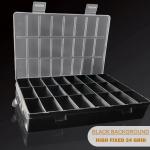 24-COMPARTMENT Plastic Organizer Box For Jewelry Earrings Beads & Screws - Diy Craft Storage Case With Display Function