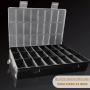 24-Compartment Plastic Organizer Box For Jewelry Earrings Beads & Screws - DIY Craft Storage Case With Display Function