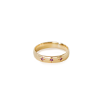 Leo Half Round Band With Amethyst In Yellow Gold