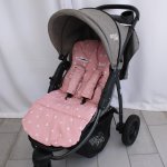 Pram Insert Dusty Pink With White Triangles