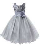 Silver Sequin Special Occasions Dress
