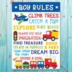 Boys: Set Of 1 - Boys Rules - A3