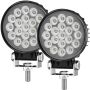 LED Tractor Lights 2 Pcs 4 Inch 12V Flood Light Round Waterproof Work Truck Lights For Equipment Vehicle Off Road Suv Atv Utv 4W
