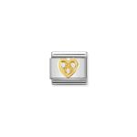 Composable Classic Link White Heart With Stones