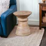 Hourglass Wooden Side Table