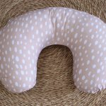 Feeding Pillow Cover Beige With White Uneven Dots