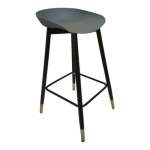 Smte Aia Quality Sturdy Square Bar Stool Black Legs 75CM Grey With Keychain