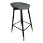 Smte Aia Quality Sturdy Square Bar Stool Black Legs 75CM Grey With Keychain