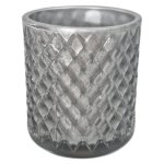 Habitat Textured Glass Vase – Votile Grey HEIGHT:10CM