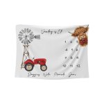 Milestone Blanket Farm Red Grey Highlands Cow Patchwork