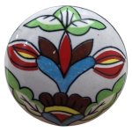 Multicolour Decorative Door Knob Floral Pattern 6CM