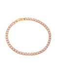 Goldair Gold Plated Cubic Zirconia Pink Tennis Bracelet