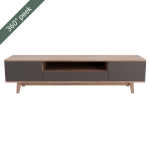 Cooper Tv Unit - 2000MML X 440MMW X 500MMH Pine In Chestnut Finish White