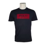 Polo Flock Logo Mens T-shirts Navy