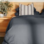 Heritage Collection Linen And Lyocell Blend Duvet Cover Set Midnight - Super King 260X240CM