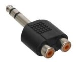 Audio Adapter 6.3MM Stereo Jack - 2X Rca Socket - 6.3MM Stereo Jack - 2X Rca Socket