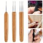 3PCS/BAG 0.5MM 0.75MM Double Crochet Needle For Locs Bamboo Dreadlock Crochet Hook Dreadlock Needle For Braids