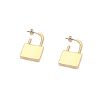 Goldair Gold Chunky Lock Drop Earrings - Gold