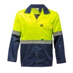 Navy Lime Reflective Jacket 65 35 Cotton S