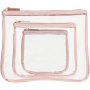 Clicks Pvc 3 Piece Cosmetic Bag Set With Rose Gold Trim