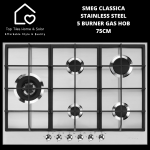 Smeg Classica Stainless Steel 5 Burner Gas Hob - 75CM