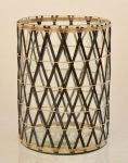 Black Bamboo Glass Candle Holder 25X18CM