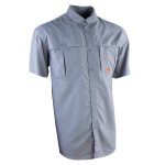 Mens Casual Short Sleeve Vented Tech Nylon Shirt Cloud - 2XL