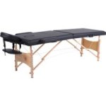Massage Table Bed 2 Section Wooden - Black