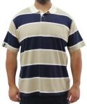 Mens Stripe Golfer - 10XL Stn navy