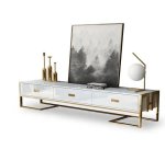 Santorini White Mirror Tv Stand