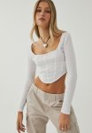 Abbey Long Sleeve Corset - White