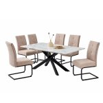 7 Pieces Artistic Dining Room Set - Grey